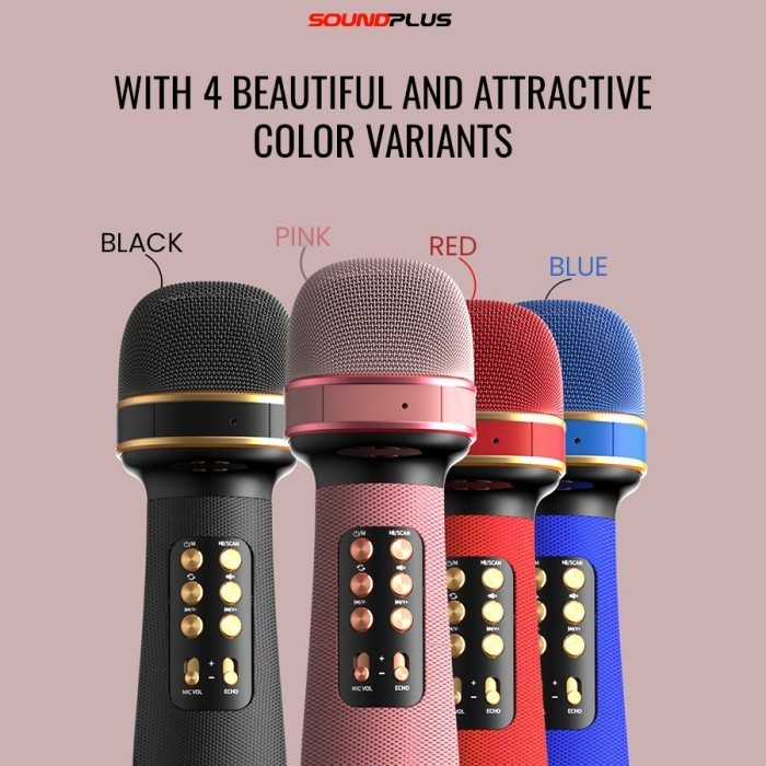 Microphone WS-898 Genggam Bluetooth Karaoke Nirkabel Speaker Full Bass