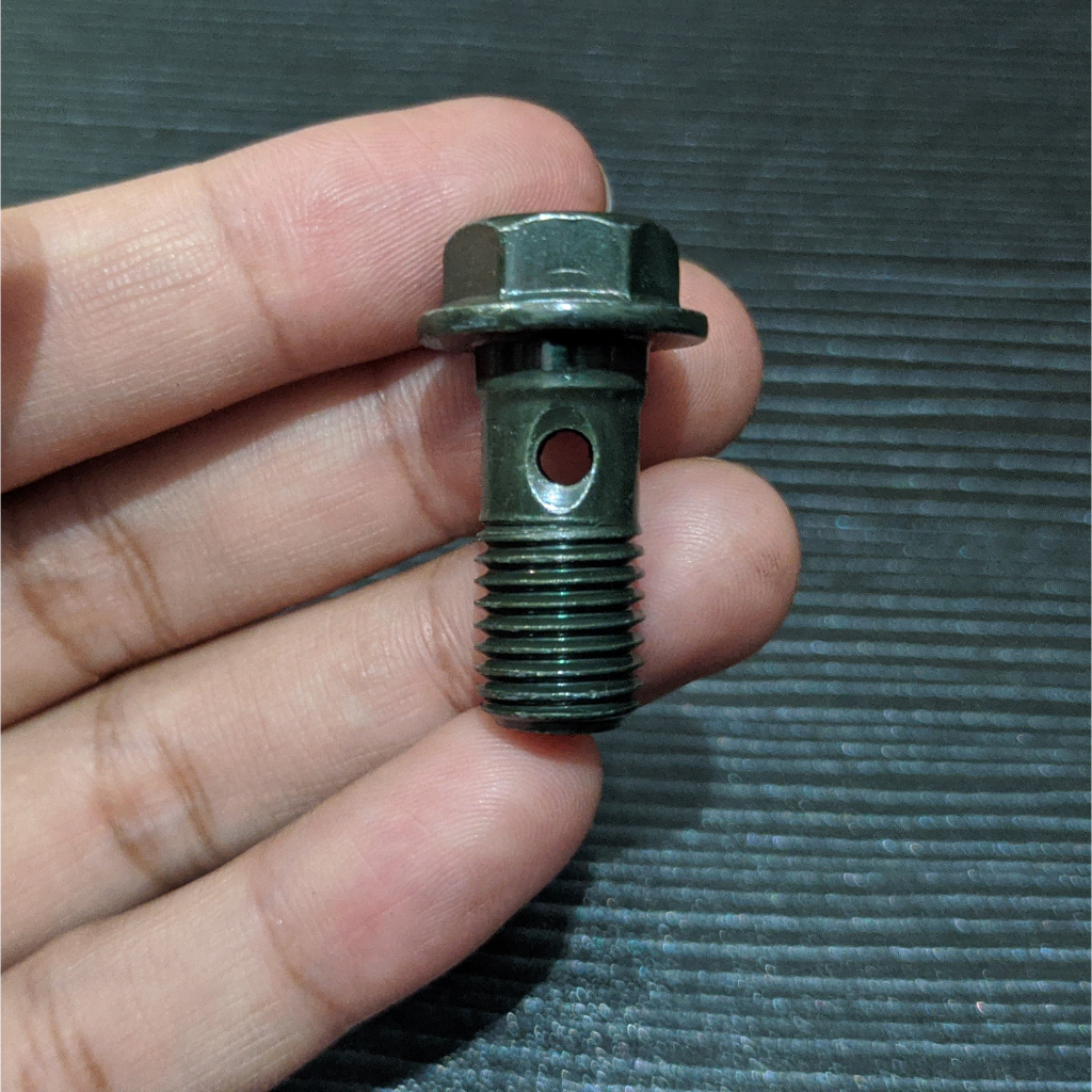 Baut Nepel Selang Rem M10x23mm Kunci 12/ Baut Selang Disc Cakram M10 / Nepel Selang Rem Cakram Unive