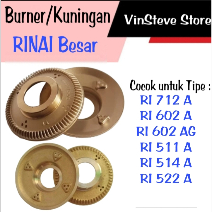 Kuningan Kompor Gas Rinnai/Burner Kompor Gas Rinnai ukuran besar
