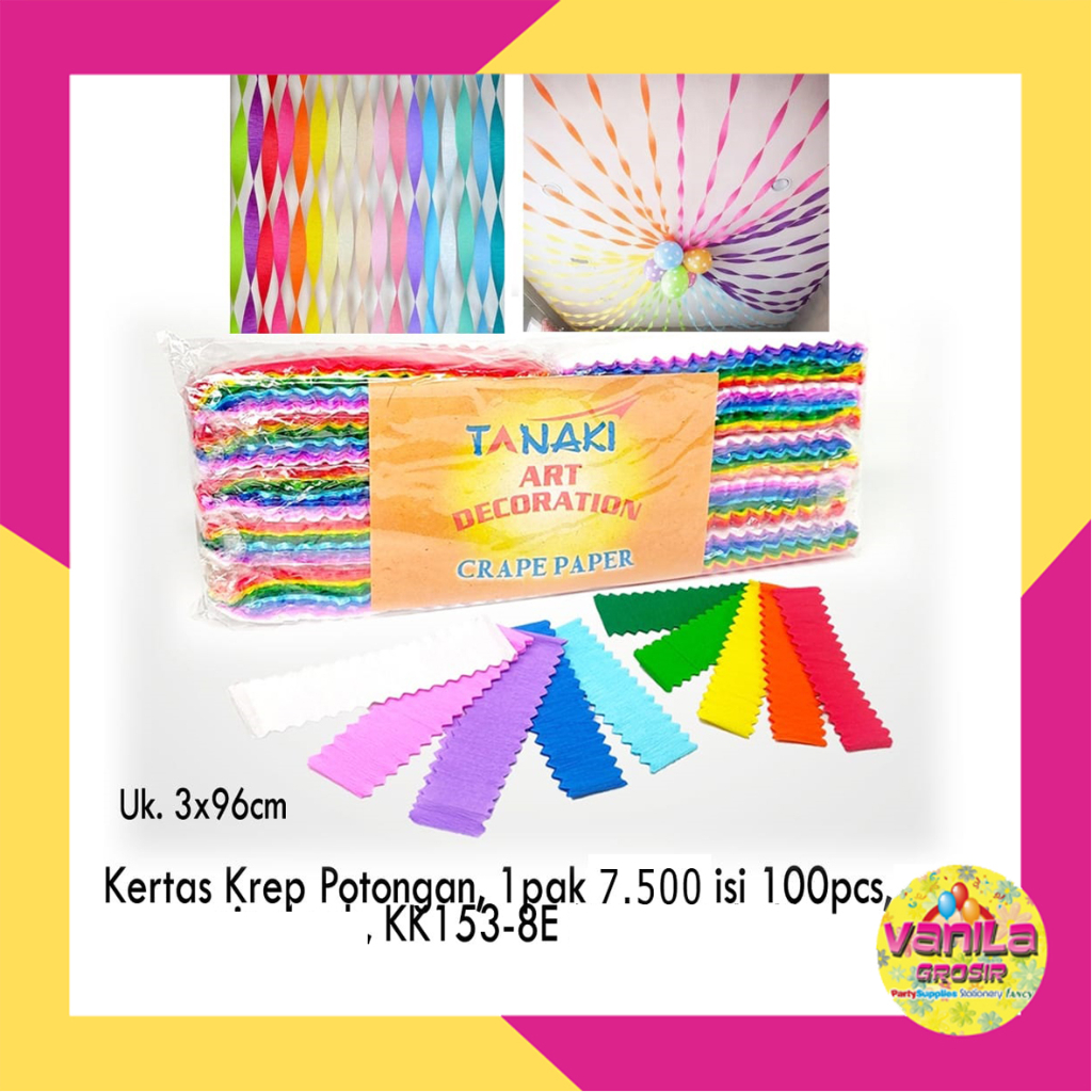 

(1 Pak Isi 100Pcs) Kertas Krep Potongan, crape paper, kertas krep potongan warna-warni