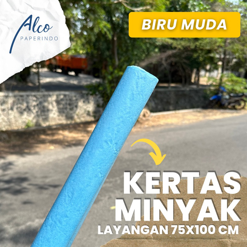 

(1 PAK 500 LBR) Kertas Minyak Wajik Biru Muda 75x100 cm
