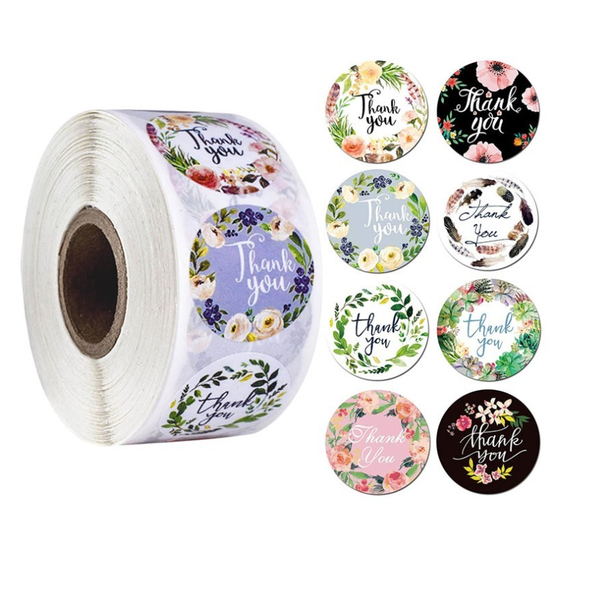 

Sticker Thank You 500 pcs Label Colorfull Stiker Segel Amplop (1 roll/500 pcs) Stiker