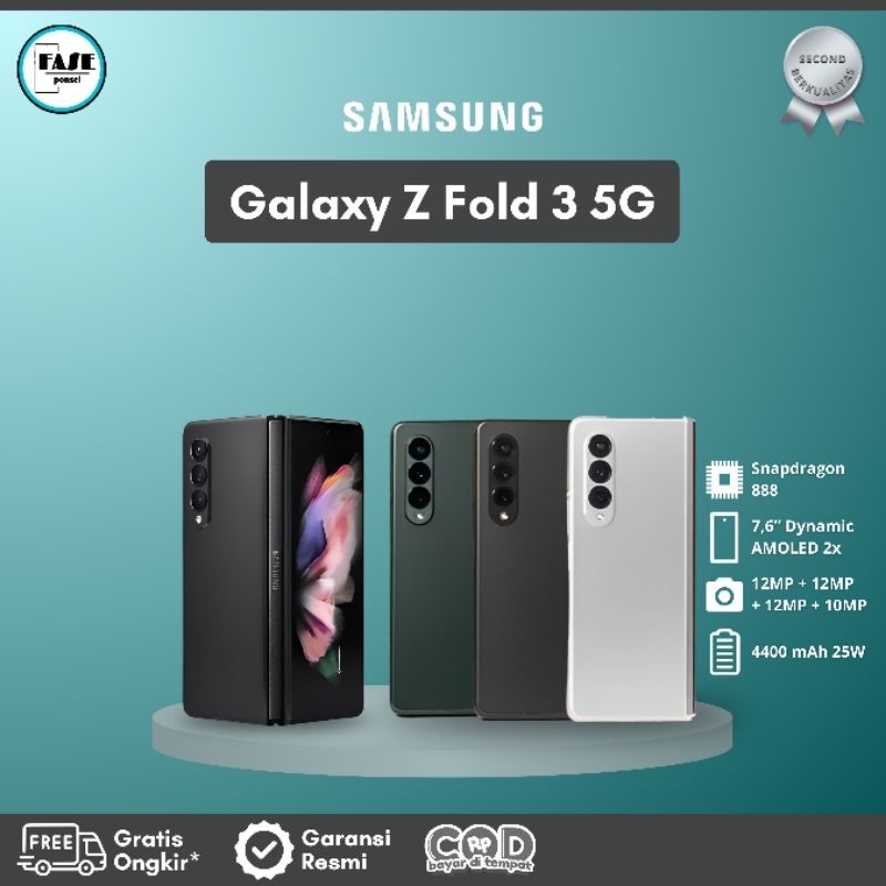 Samsung Galaxy Z Fold 3 5G 512GB Resmi Sein Second Bekas Fold3