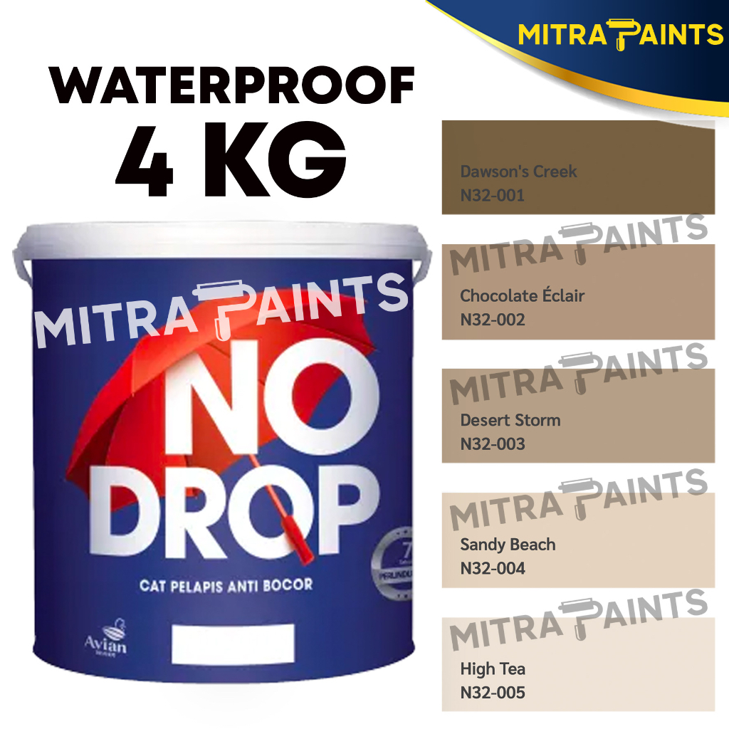 CAT WATERPROOF NO DROP ANTI BOCOR 4 KG / N32 CREAM BEIGE COKLAT MOCCA