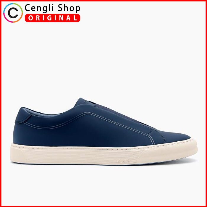 PM151 SEPATU PEDRO PRIA ORIGINAL SNEAKERS SNEAKER SLIP ON KETS ASLI ORI BIRU NAVY
