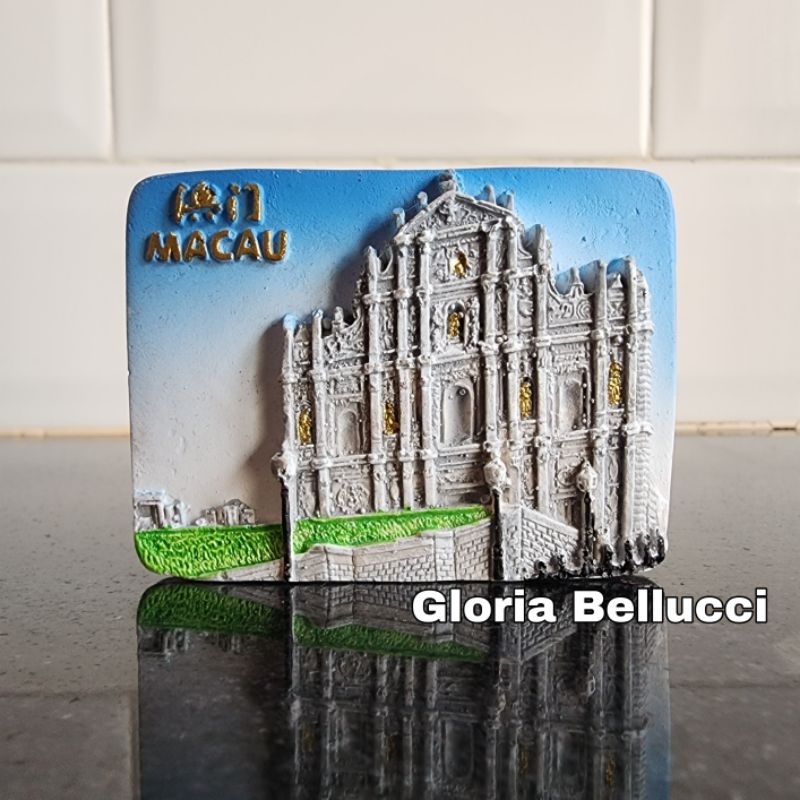SOUVENIR MACAU KATEDRAL ST PAUL TEMPELAN KULKAS MAGNET NEGARA MACAO CHINA VENETIAN