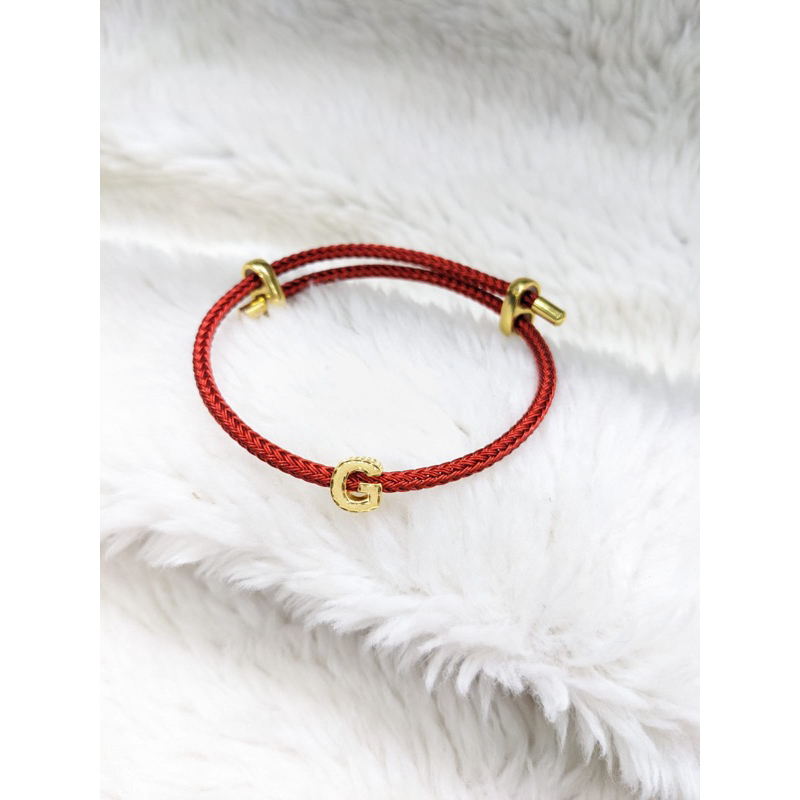 Gelang Tali Emas Charm Huruf G 16k 70%