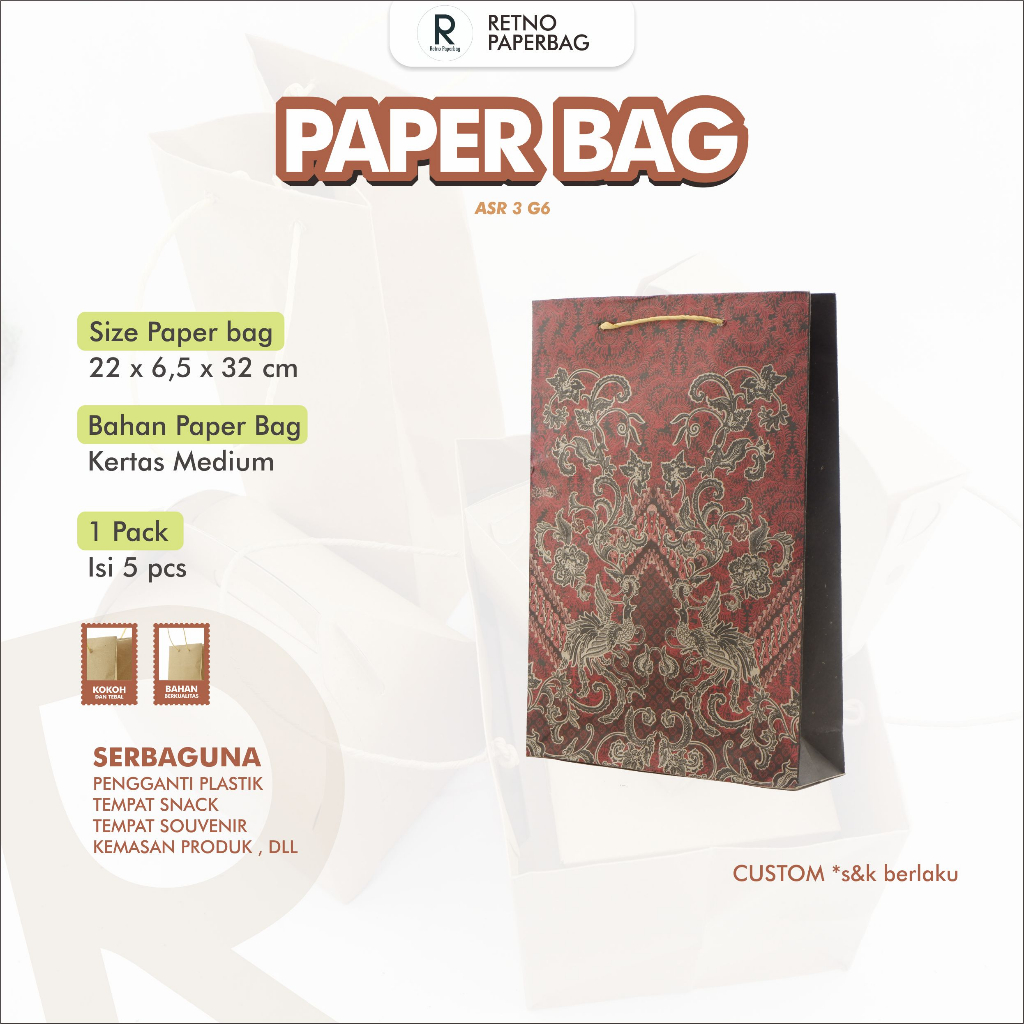 

Paper Bag Bridesmaid Murah Serbaguna Tas Kertas Pernikahan-Retno Paperbag