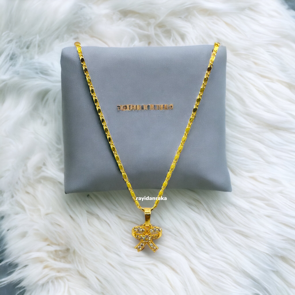 Rayidanraka Kalung wanita rantai emas titanium dan xuping model italy milano dan tempe free liontin 