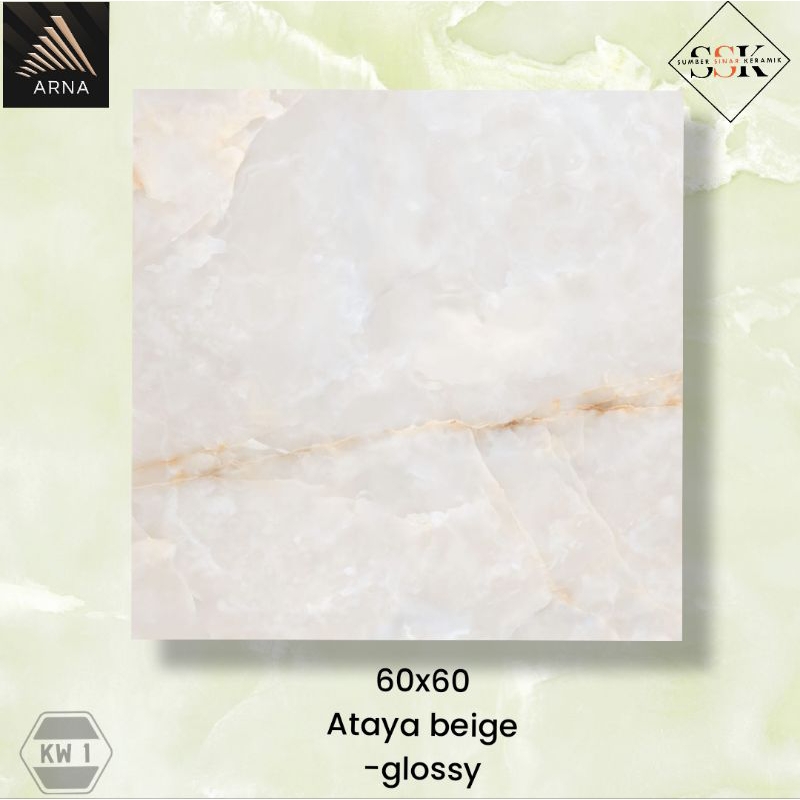 Granit lantai 60x60 ataya beige arna glossy