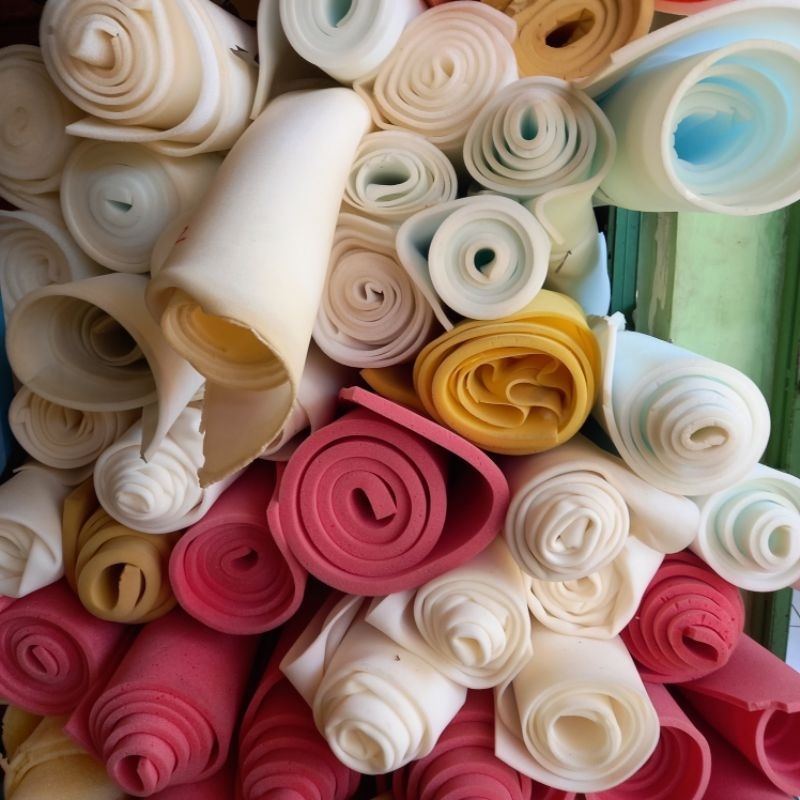 [TERMURAH] Busa Setrika Randok Warna Spon Roll Lembaran Ukuran 80 90 x 180 tebal 50 100 mm 0,5 1 cm