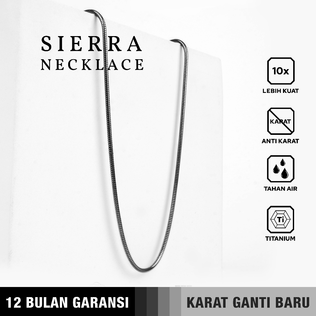 Emrys Necklace SIERRA Real Titanium Premium Anti Karat Kalung Titanium Pria Wanita