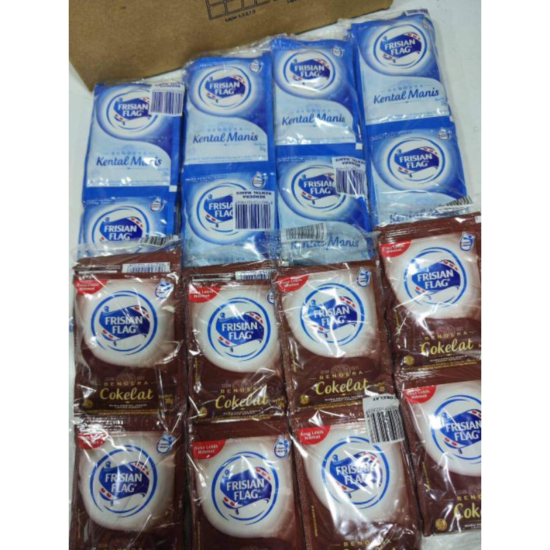 

(Isi 6pcs) Susu Frisian Flag saset / Susu Kental Manis Coklat Putih