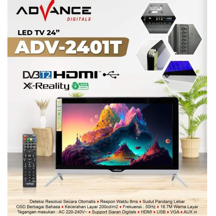 (FREE PACKING KAYU ) TV Digital / TV LED Digital Advance ADV-2401T ADV-2402T 24Inch / ADV-220IT 22"