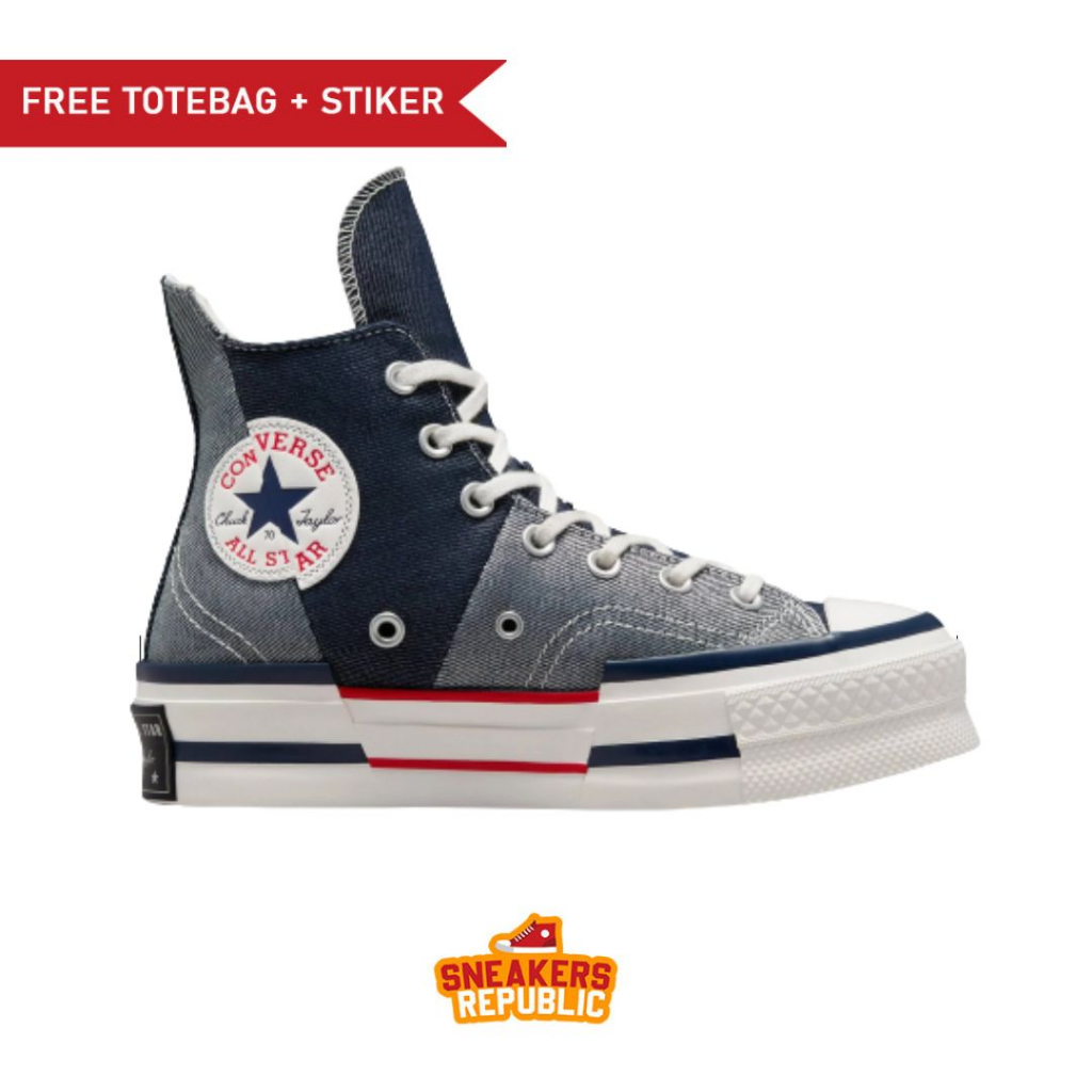 SEPATU CONVERSE CHUCK 70 PLUS HI DENIM OBSIDIAN SNEAKER ORIGINAL WOMEN