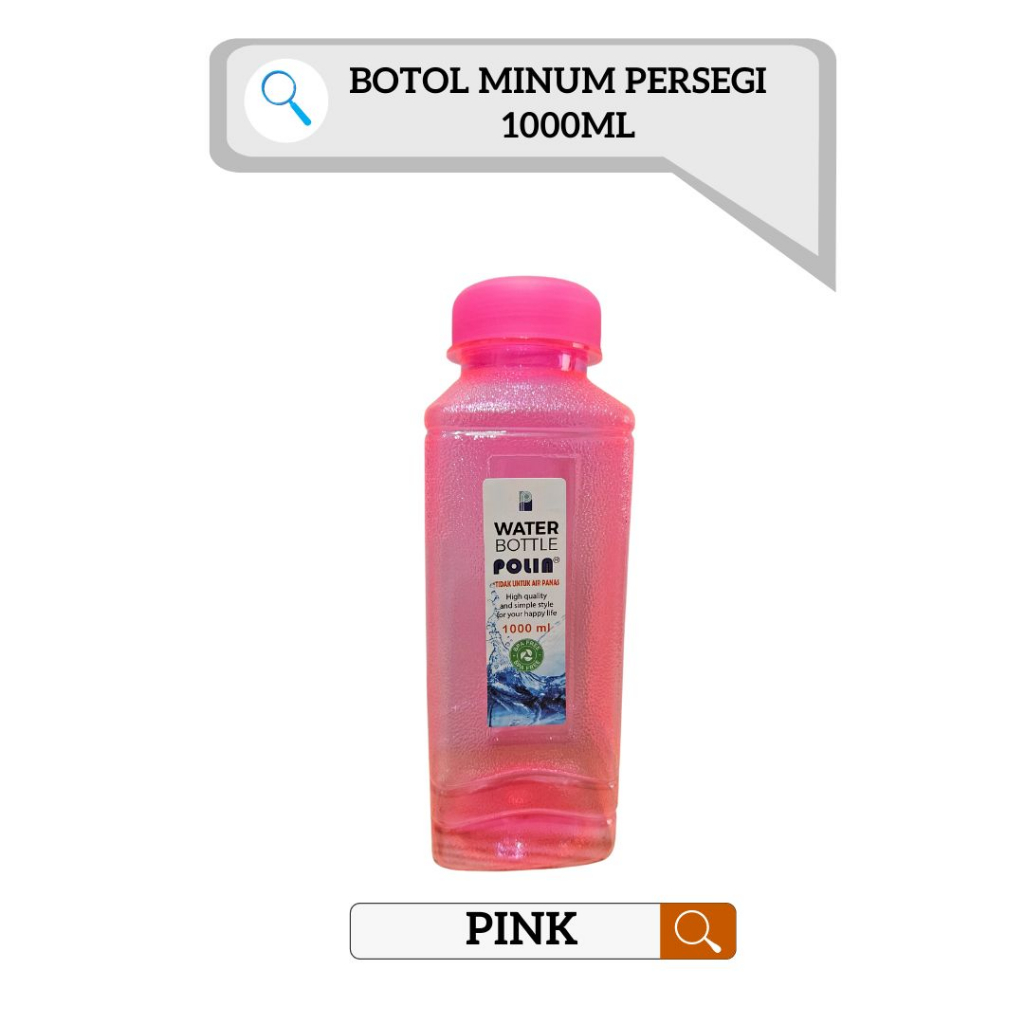 Botol Minum / Botol Minum Plastik / Botol Minum 1000ml / Botol Minum Persegi / Botol Minum Polin 1L