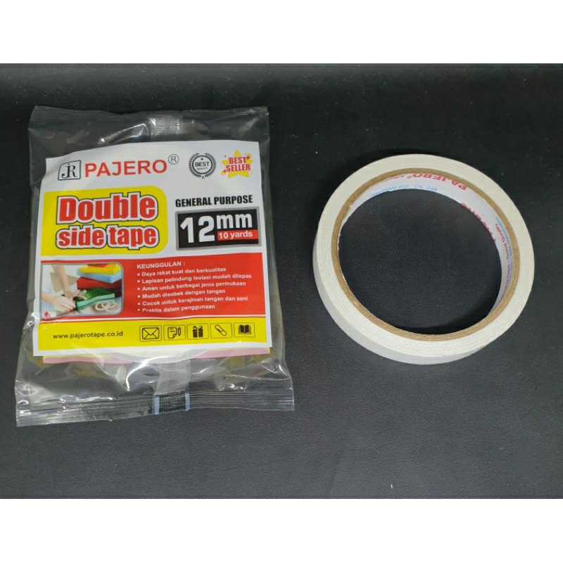 

doubleside tape pajero 12 mm x 11 yard / isolasi bolak balik / isolasi 2 sisi