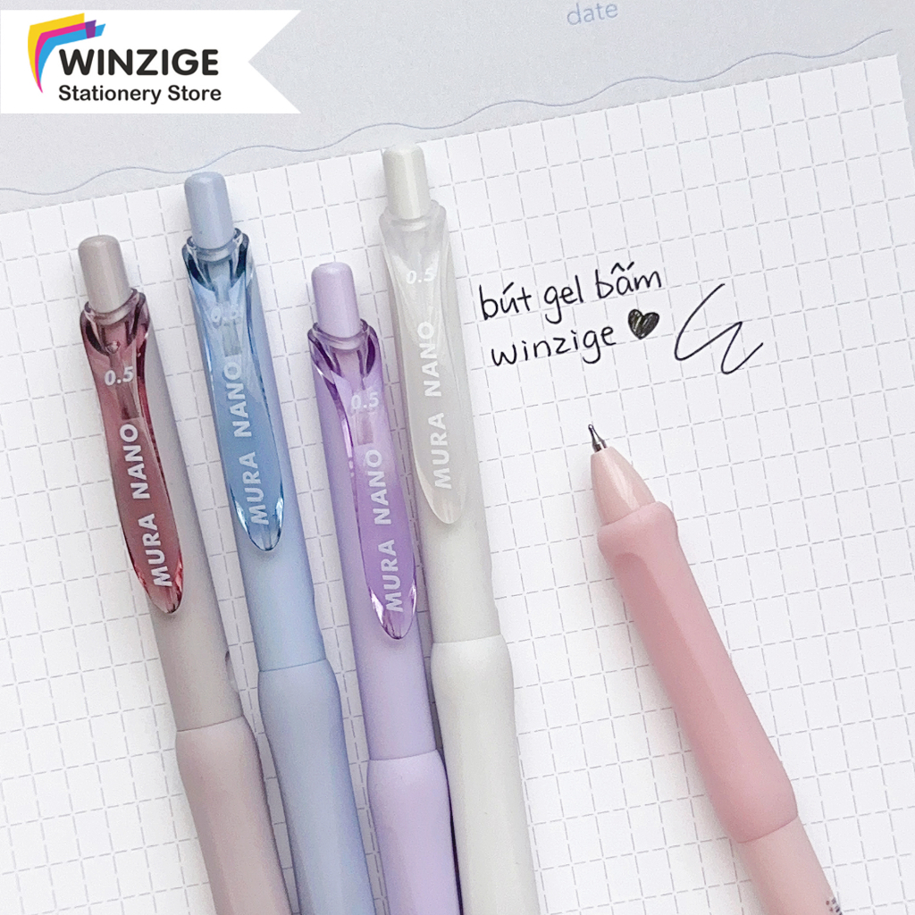 

Winzige MURA 5pcs pulpen gel aesthetic 0.5mm pulpen lucu retractable gel pens pen mekanik tinta hitam