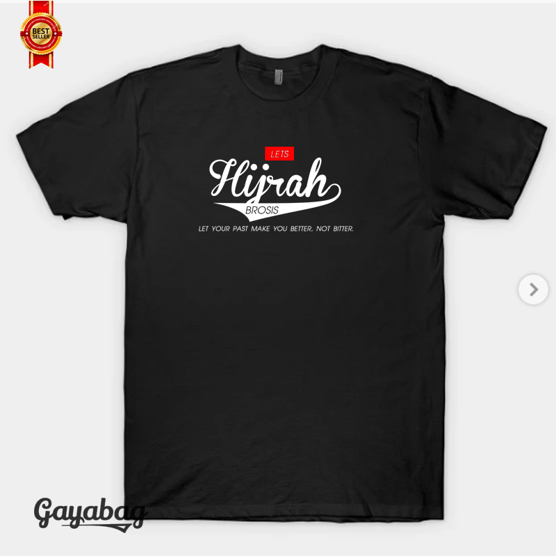 Tshirt kaos baju lengan pendek o-neck unisex islami lets hijrah broo best seller ready stock