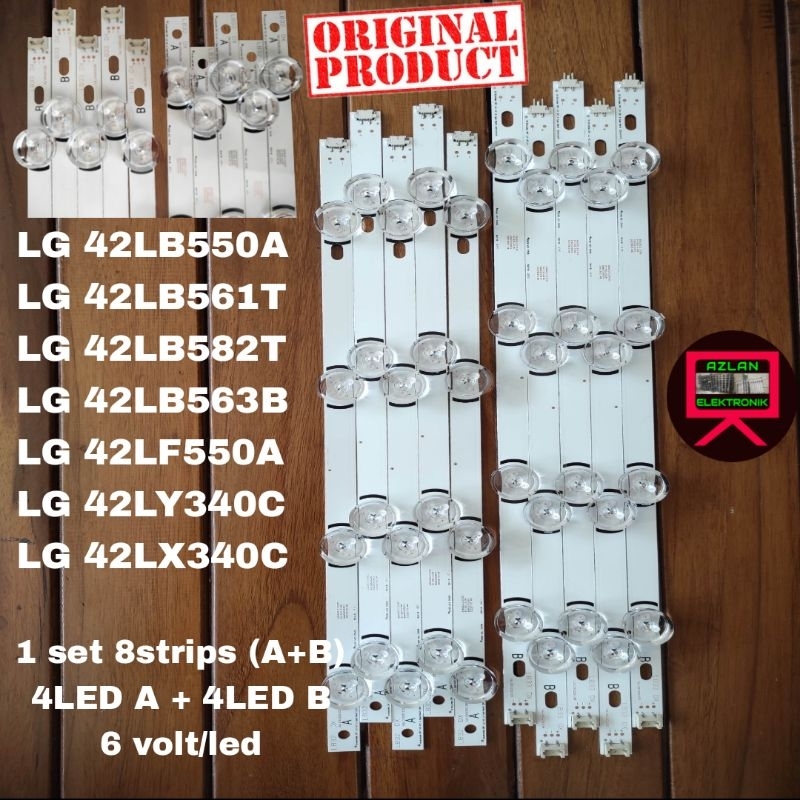 BACKLIGHT LED TV LG 42LB550A 42LB561T LF550A LY340C LX340C 8led 6volt