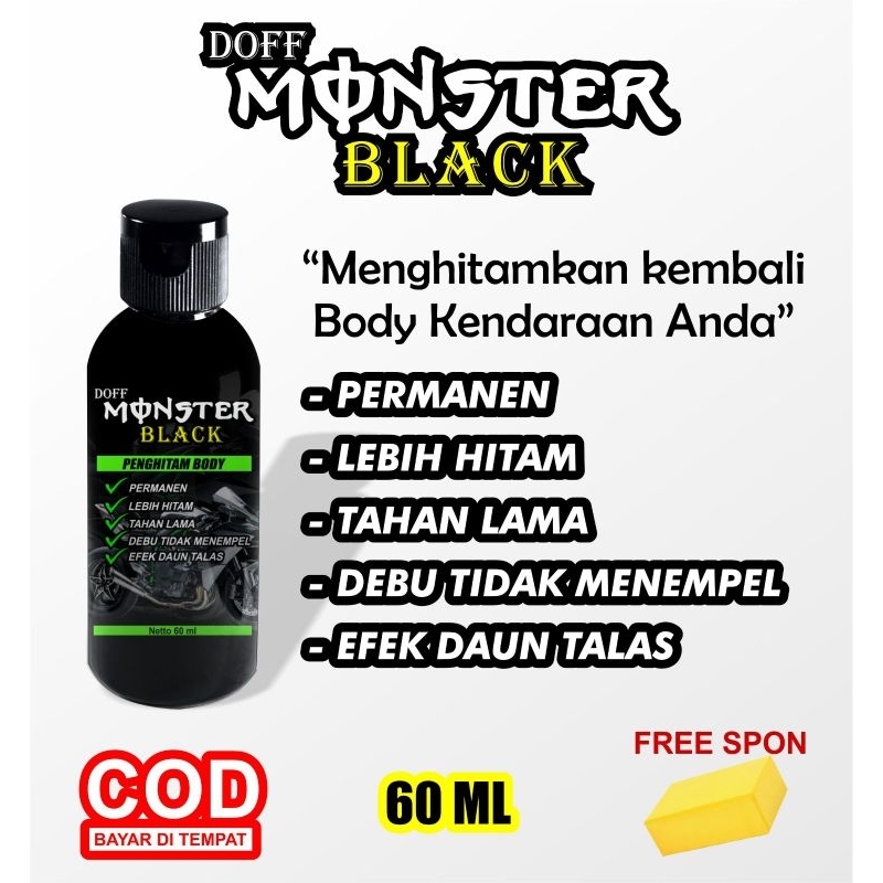 PENGHITAM BODY MOTOR / MOBIL PERMANEN MONSTER BLACK / BLACK MASTER 60 ML
