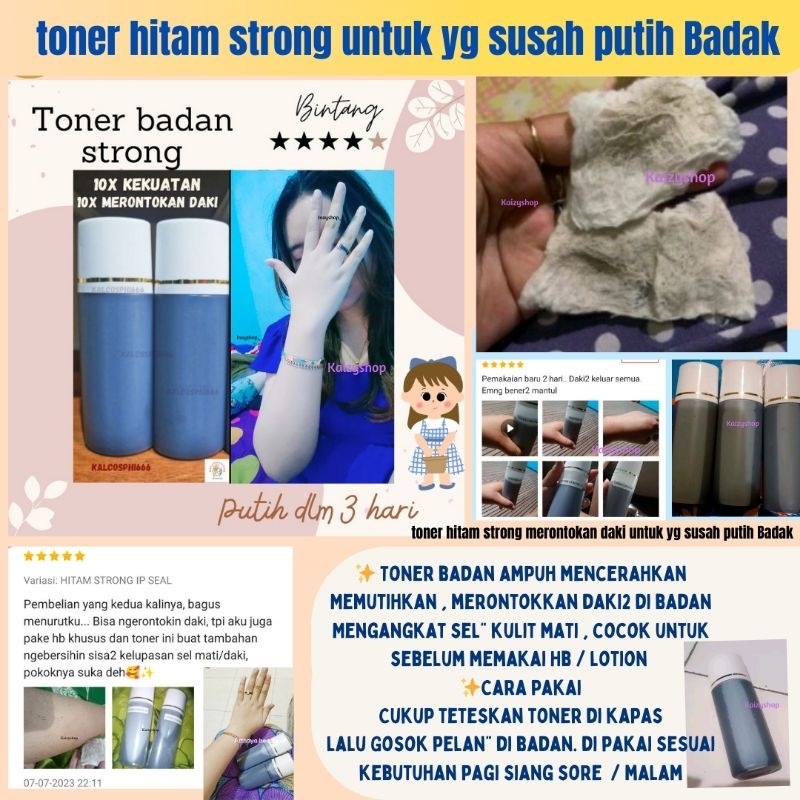 Toner badan super dosis tinggi kelupas hitam strong segel seal