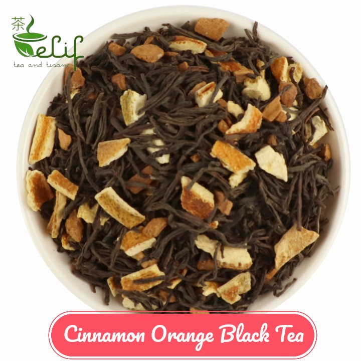 

ELIF TEA Big Pack Cinnamon Orange Black Tea : Cinnamon, Dried Orange Fruit and Black Tea