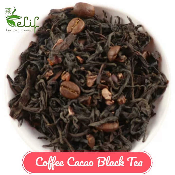 

ELIF TEA Coffee Cacao Black Tea : Roasted Coffe, Cacao and Cinnamon Black Tea