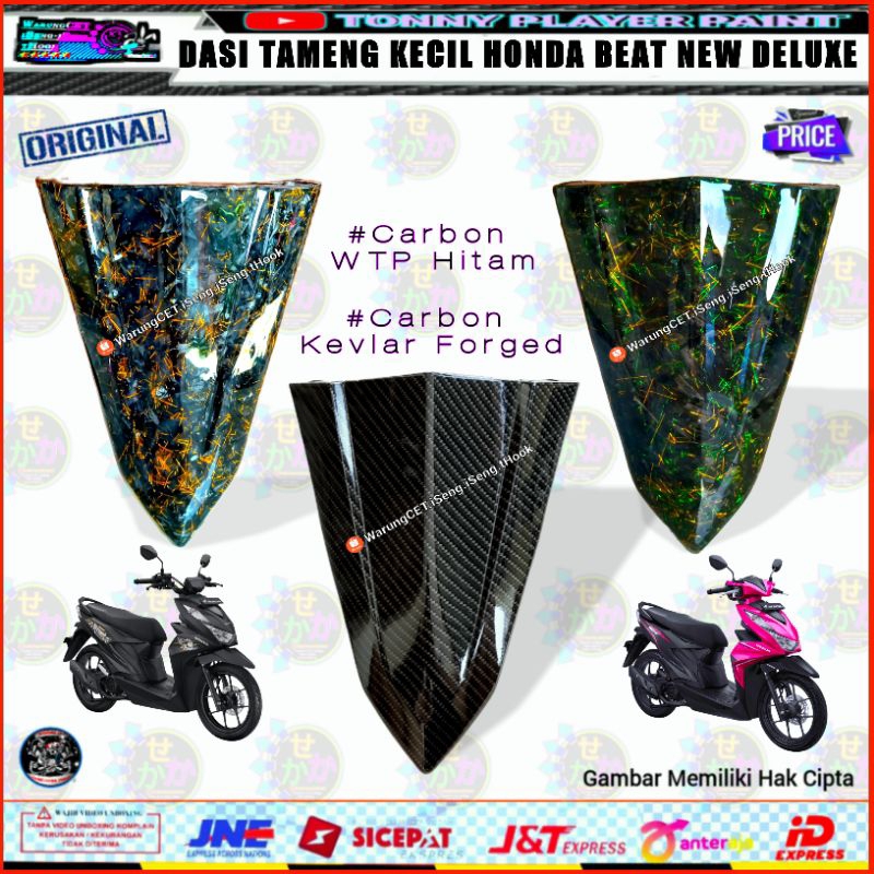 Dasi Depan Dudukan Plat Nomor Carbon Forged Honda Beat LED Street Deluxe 2020
