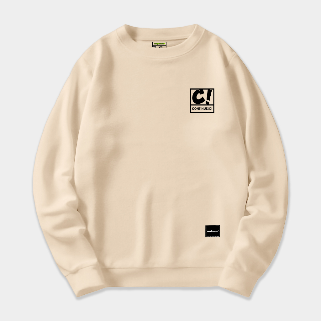 Sweatshirt Crewneck Pria Continue.id Original Premium Distro Brand Local Oversize M-XL Terbaru