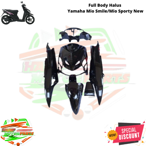 Eceran Satuan Full Set Cover Body Halus Mio Smile WarnaHitam / Body Mio Sporty Mio Smile Warna Hitam