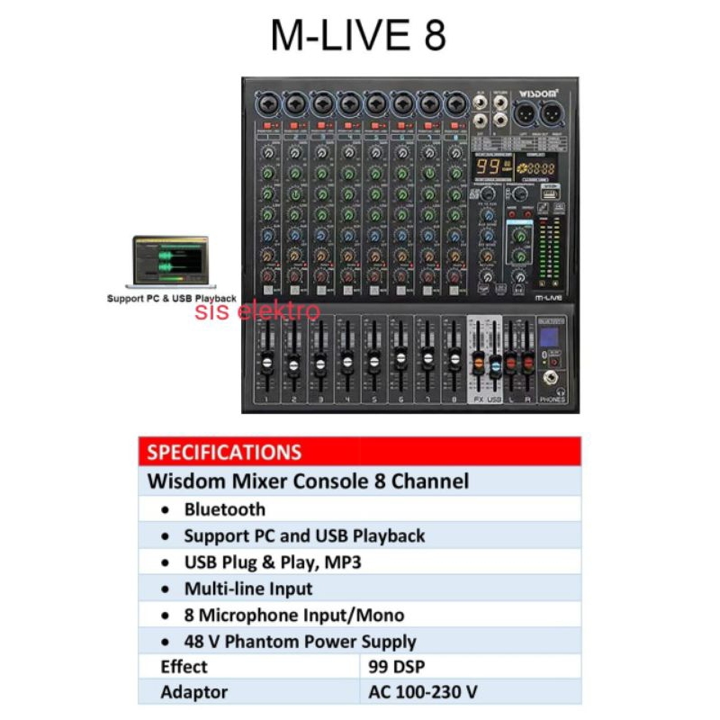 Mixer Wisdom Mlive 6 Mlive 8 m live 6 8