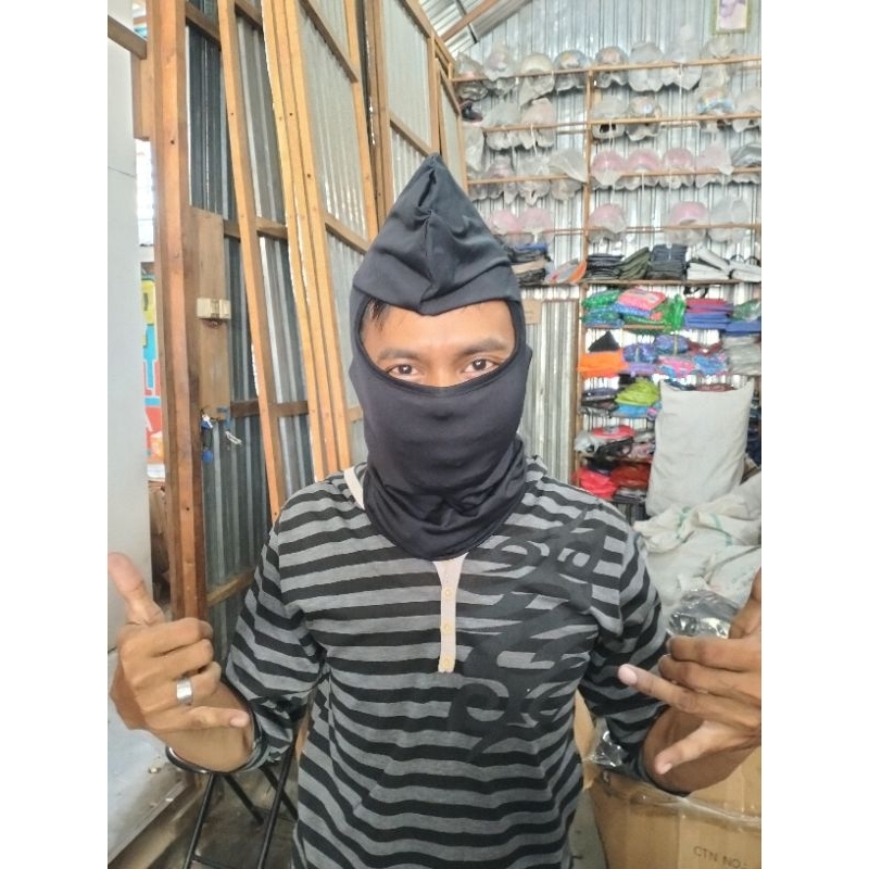 MASKER NINJA SLAYER BUFF HITAM MAGONO | SARUNG KEPALA HELM FULLFACE