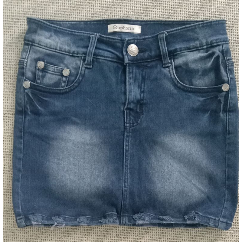 Rok Jeans Merk EUPHORIA Size 28 (Lp 64cm/pj 32cm)