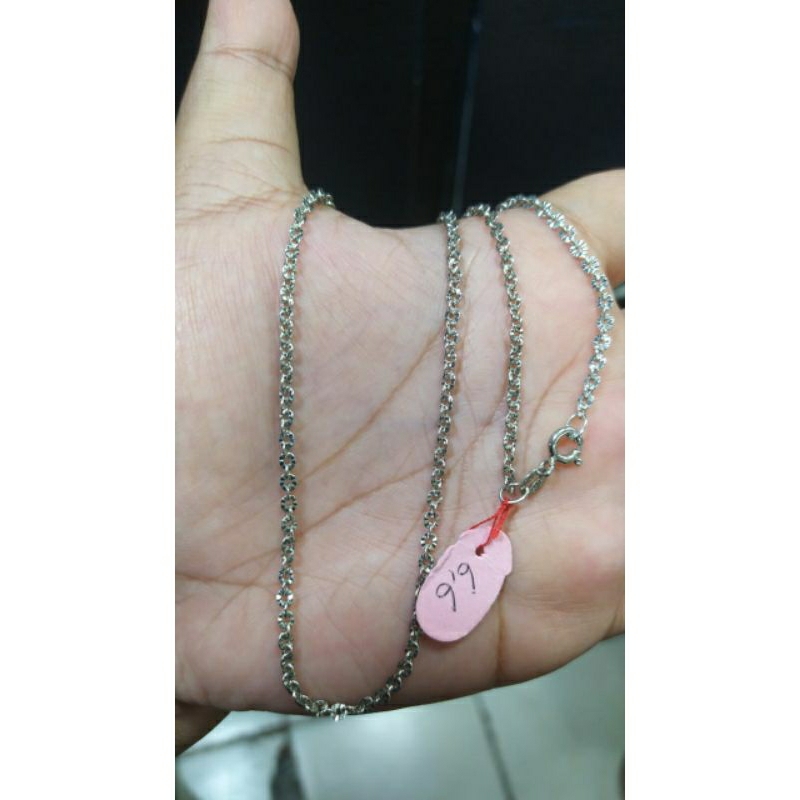 kalung rantai nori ukir/perak asli silver 925 lapis emas