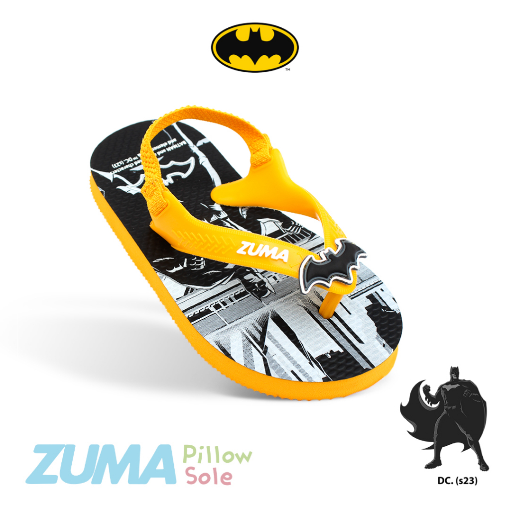 Zuma Baby Batman 2 Yellow, Sandal Jepit Bayi Karet Tali Belakang, Kuning