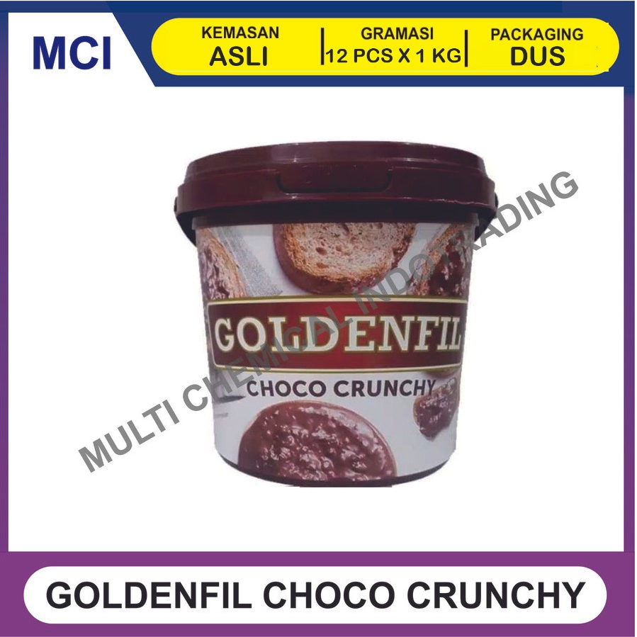 

GOLDENFIL SELAI CHOCO CRUNCHY 1 KG - 1 DUS 12 PCS / CHOCOLATE CRUNCHY