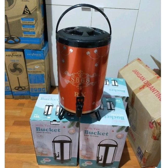Dispenser Termos Tuas Kran Kopi Teh Milk Tea Bucket Motif 10 Liter