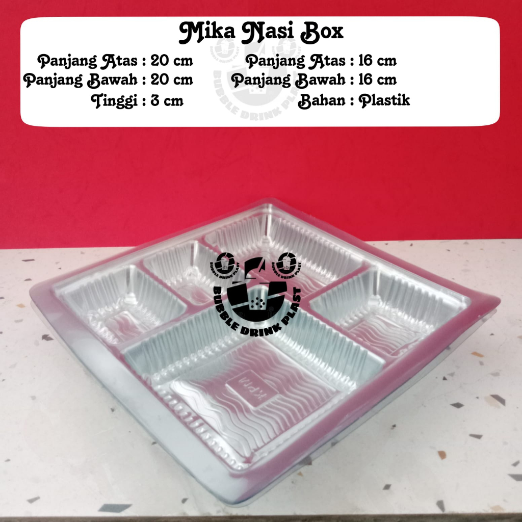 ( ISI 50pcs )MIKA KOTAK SEKAT | MIKA CATERING BOX  | MIKA SEKAT (16X16/18X18/20X20/22X22) NASI BOX