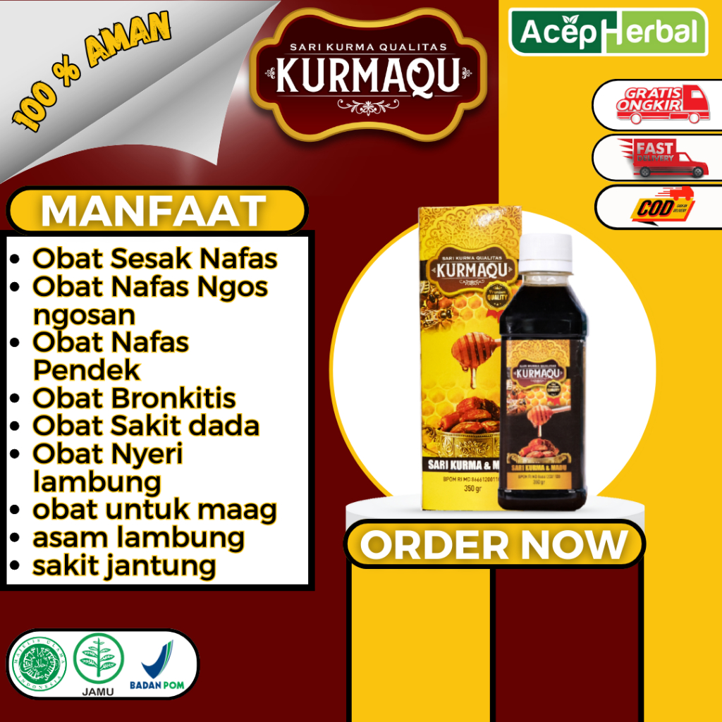 

Obat Sesak Nafas Asma Bengeek Nyeri Dada Jantung Lemah TBC Flek Paru Bronkitis Asam Lambung Naik, Darah Tinggi, Maag Kronis Maag Dengan Kurmaqu Sari Kurma