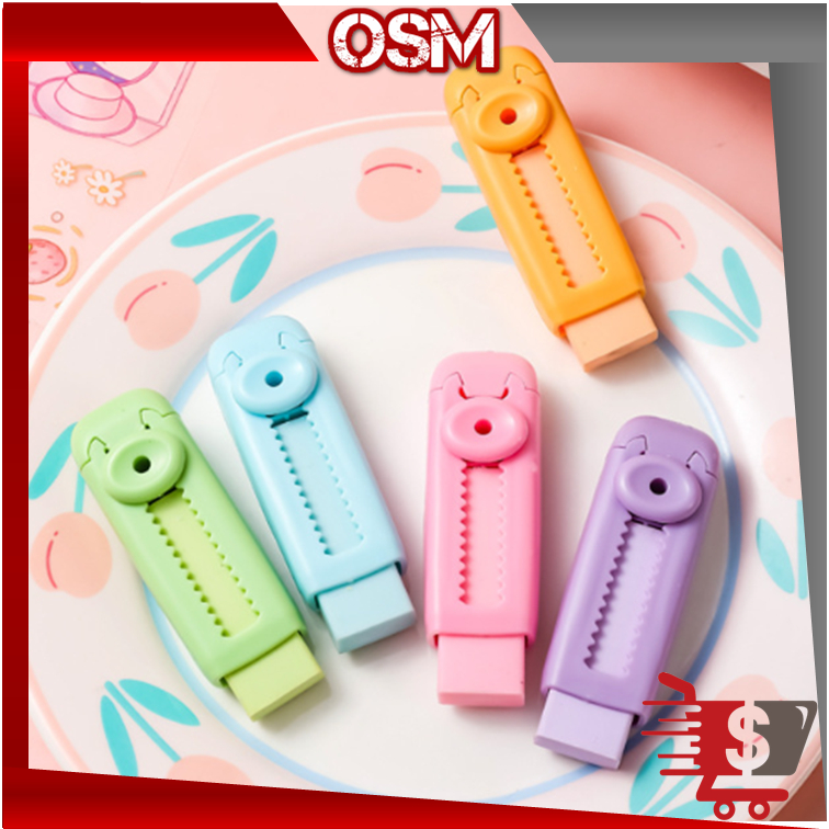 

OSM - S5998 Penghapus Mekanik / Hapusan Mekanik Warna Lucu Tidak Meninggalkan Serpihan / Sliding Eraser / Push Eraser / Eraser