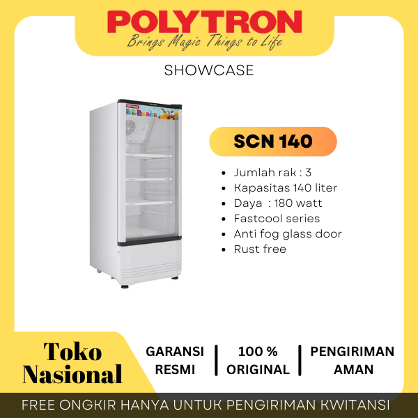 [Cianjur] Showcase Polytron SCN 140 3 Rak 140 Liter