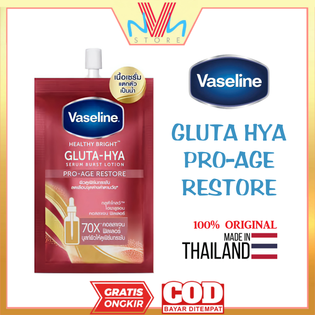 VASELINE GLUTA-HYA PRO AGE RESTORE 30ml - BODY LOTION VASELINE ORIGINAL THAILAND