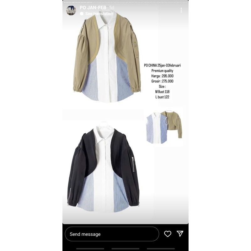 Kemeja Jaket Hitam Import