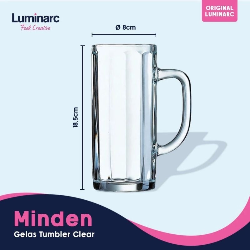 gelas mug gagang jumbo minden 630 ml luminarc