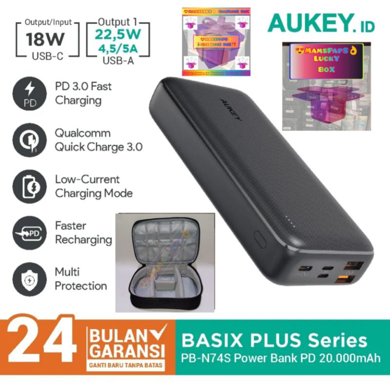 POWER BANK 20.000mAh AUKEY PB-N74S BASIX PLUS PD - 500730