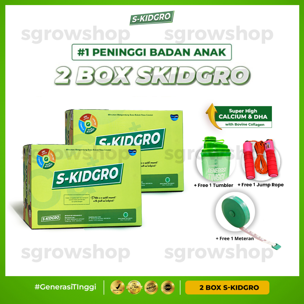 

S-KIDGRO Susu Peninggi Badan Untuk Anak Terbaik isi 2 Box