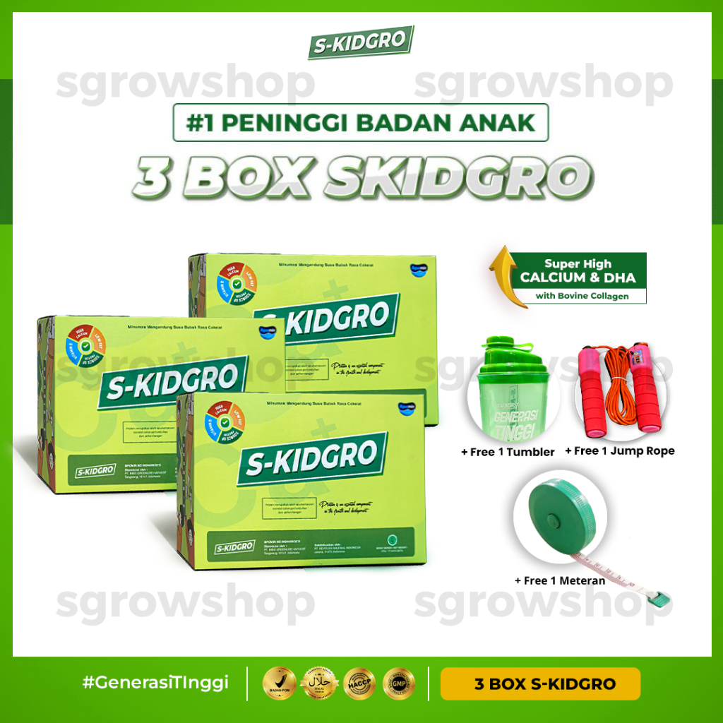 

S-KIDGRO Susu Peninggi Badan Untuk Anak Terbaik isi 3 Box