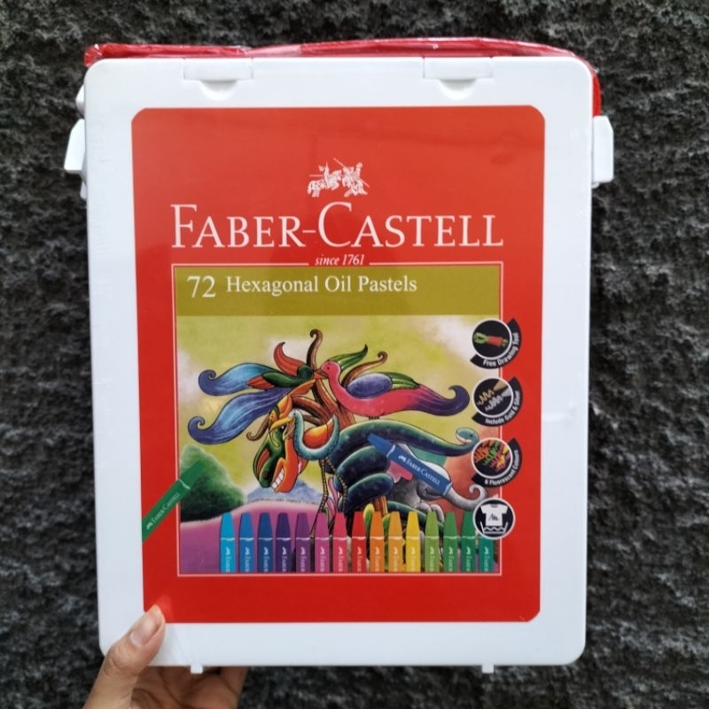 

[1set] 72 hexagonal oil pastel/ krayon 48 warna FABER CASTELL