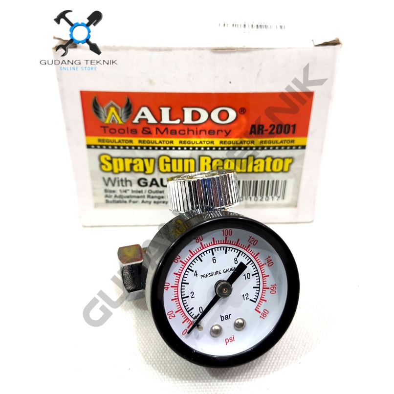 (AR2001 ALDO) Regulator Spray Gun 1/4&quot; AR2001 ALDO / Alat Pengatur Atur Tekanan Angin Spray Gun Cat 1/4 Inch AR 2001 ALDO